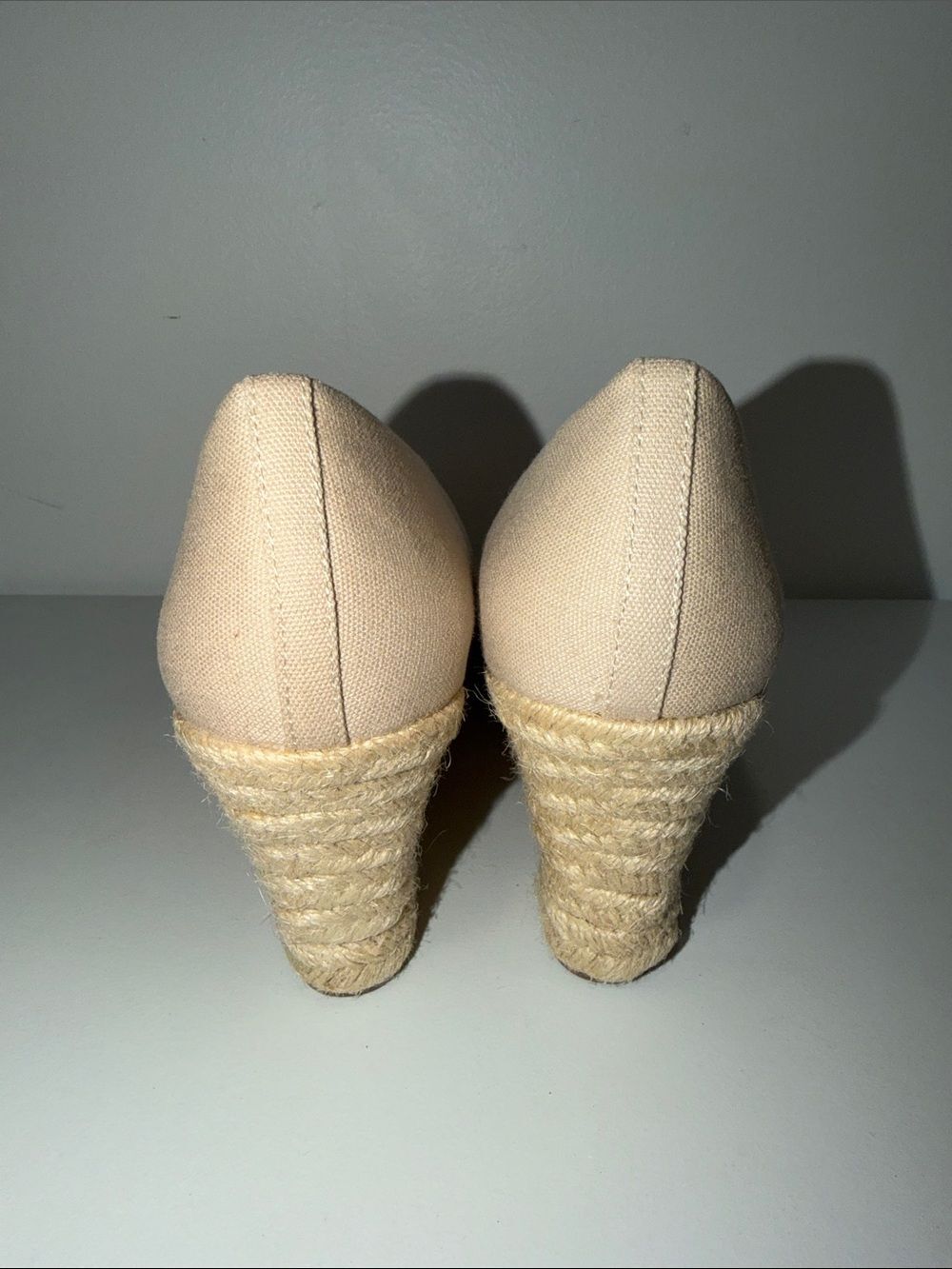 J.Crew 9 Beige Ivory Jute Wedge Espadrilles - Picture 6 of 9